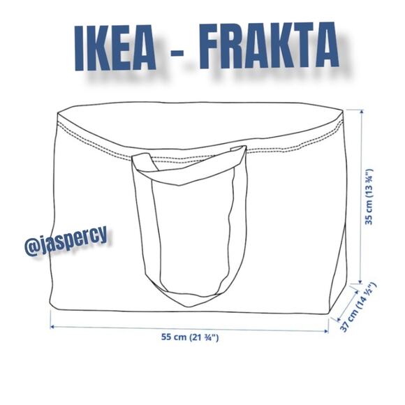 IKEA Frakta Three (3) Oversized Blue Reusable Shopping Laundry Tote Bag  New - Picture 5 of 8